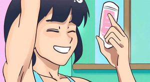 happy girl with clean armpits