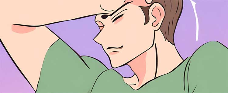 man with underarm odor