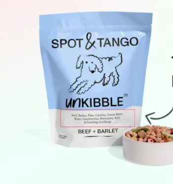 Unkibble  dog food